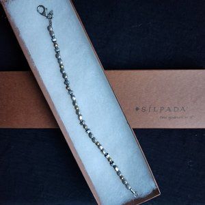 Silpada Bracelet Sterling Silver/14K gold filled beads. 7in.